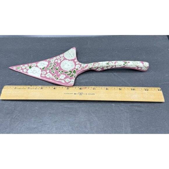 Anthropologie Dorotea Cake Pie Server 11.25” Serving Utensil Ceramic Flowers - Picture 8 of 8